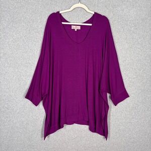 Laurie Felt Tunic Top XL Micro Rib Knit‎ Lagom Flowy Oversized Lounge Lagenlook